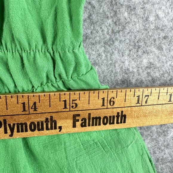 Hausen Mini Romper Womens Large Smocked Puff Sleeve Cottage Boho Pockets Stretch - Picture 11 of 16